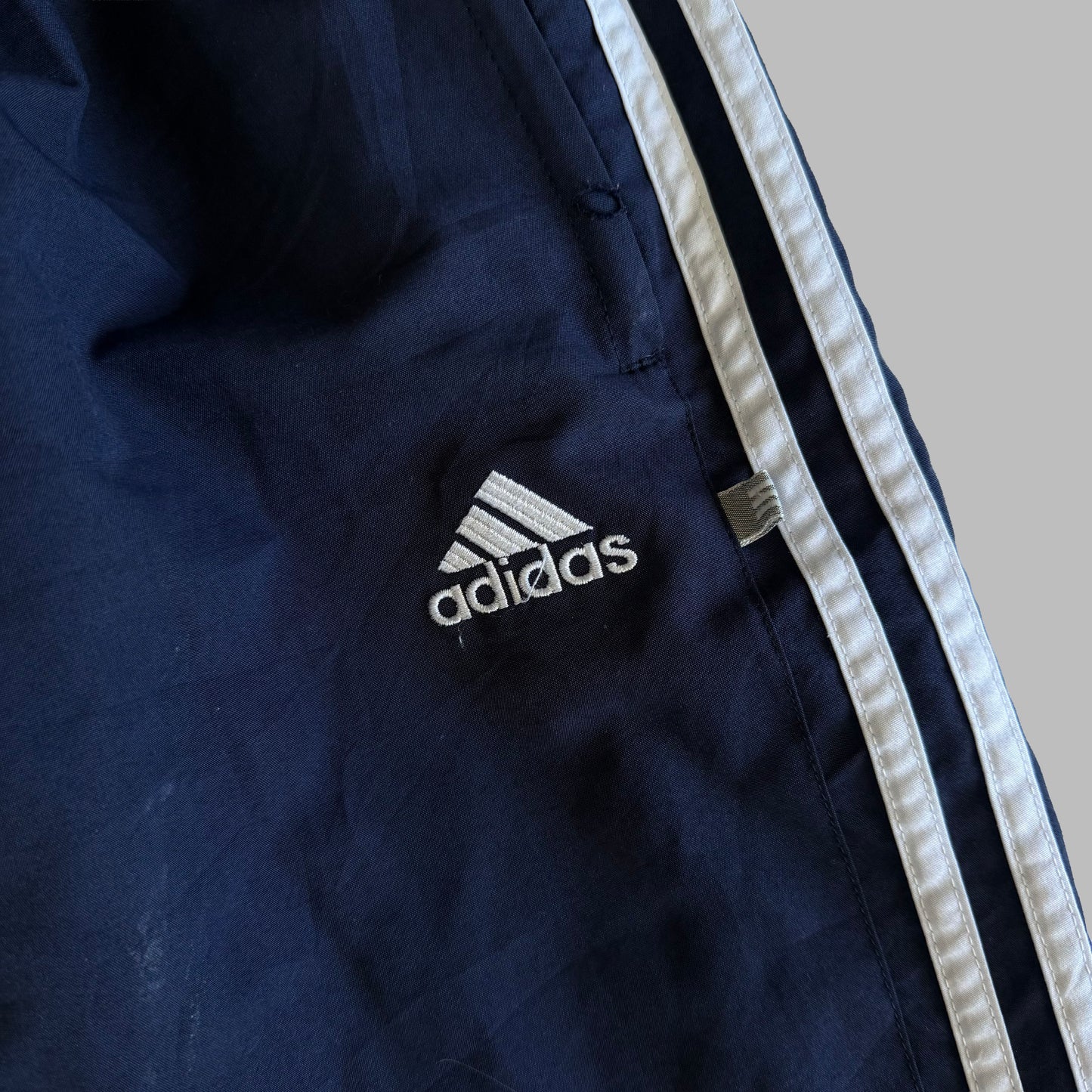 Y2K Adidas Three Stripe Parachute Track Pants - L