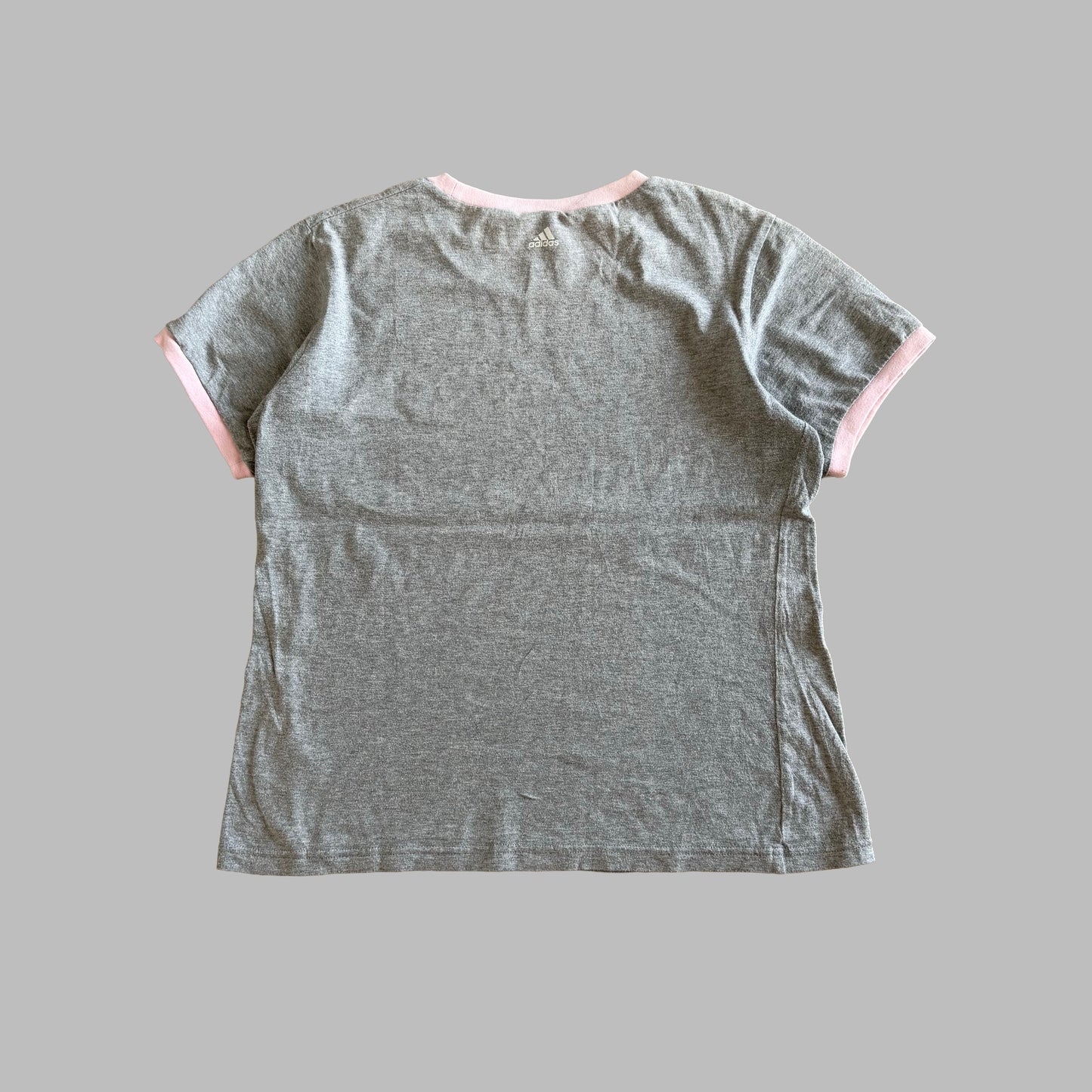 Y2K Adidas Spell Out Ringer Tee - M