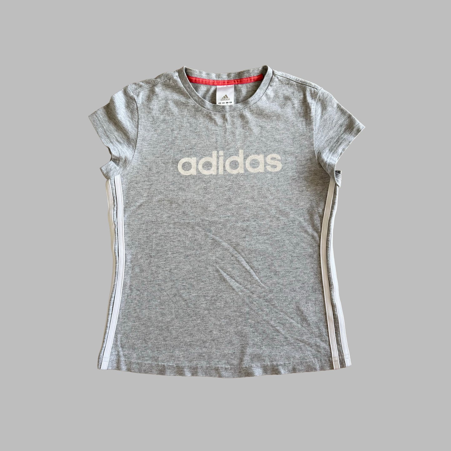 Y2K Adidas Spell Out Three Stripe Baby Tee - S