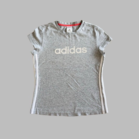 Y2K Adidas Spell Out Three Stripe Baby Tee - S