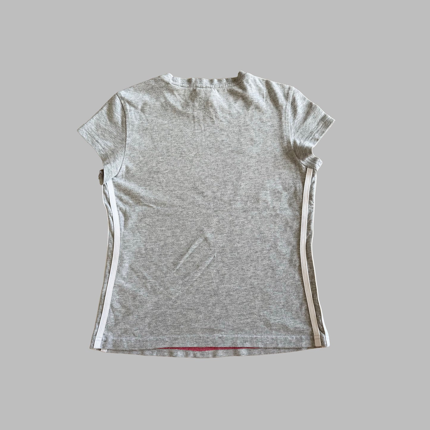Y2K Adidas Spell Out Three Stripe Baby Tee - S