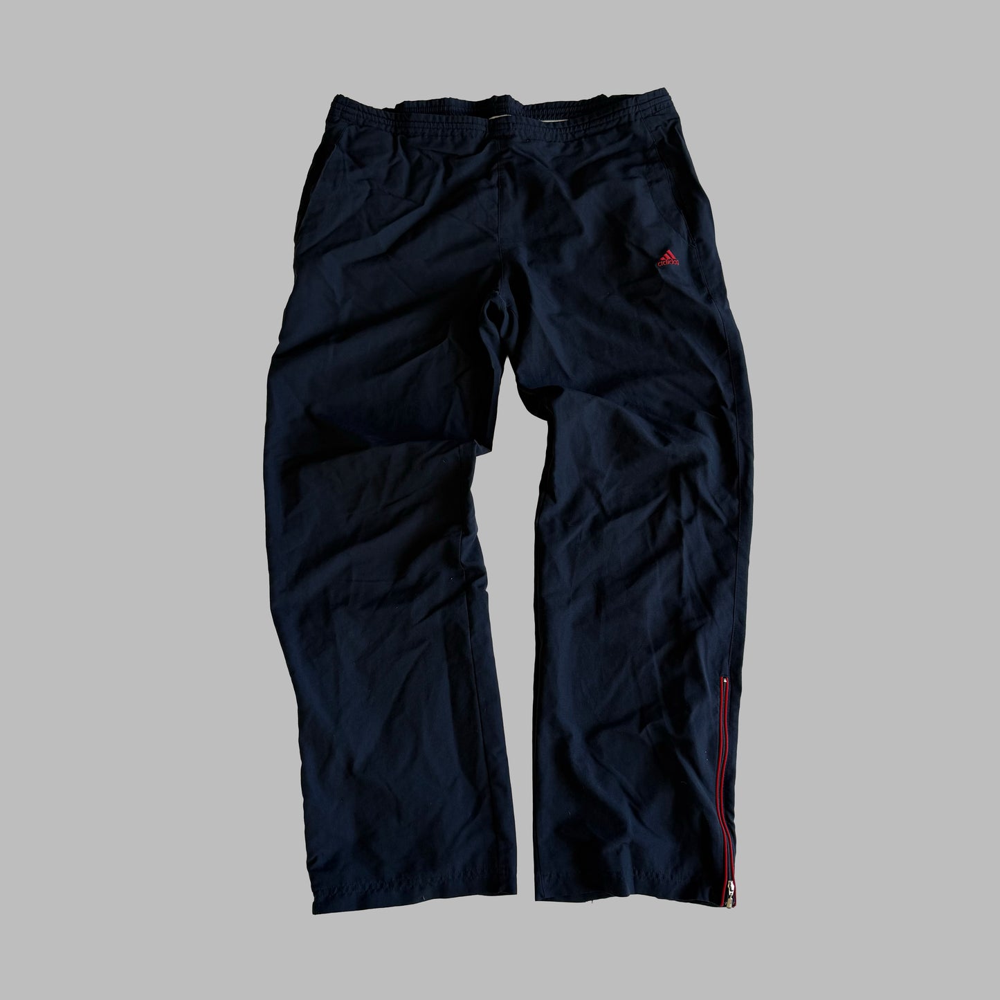 Y2K Adidas Minimal Wide Leg Track Pants - M