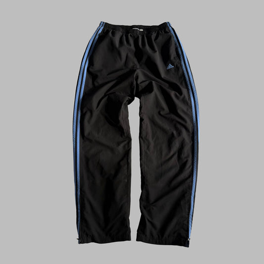 Y2K Adidas Wide Leg Three Stripe Track Pants - L