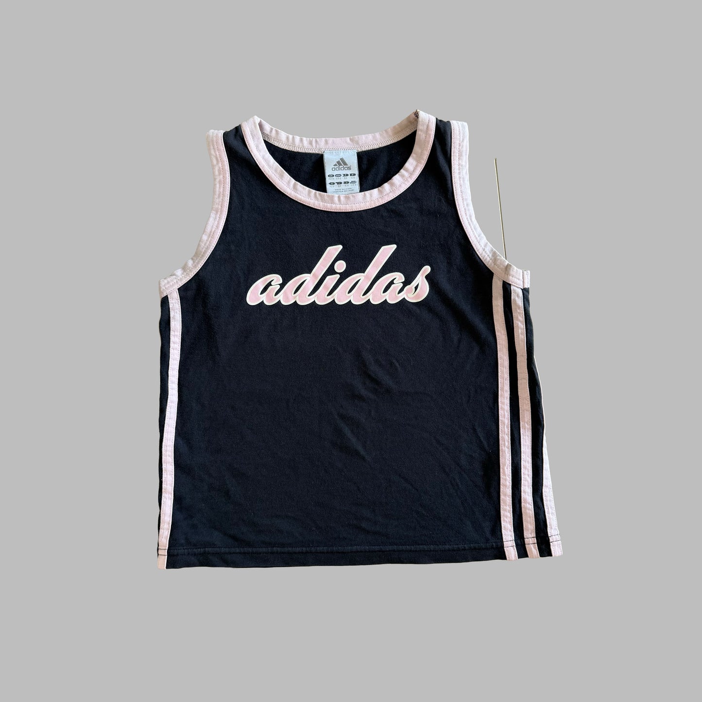 Y2K Adidas Spell Out Fitted Tank - XS/S