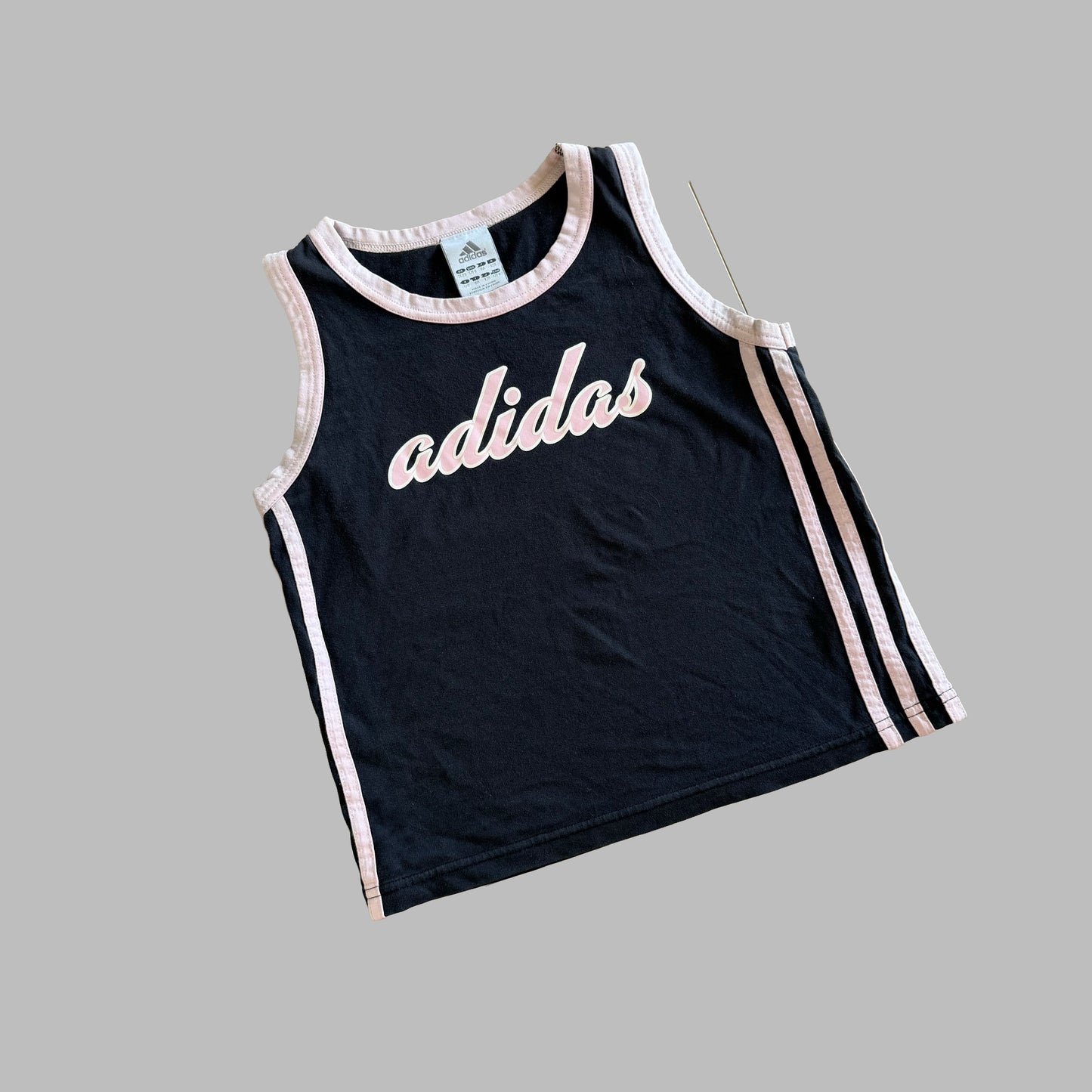 Y2K Adidas Spell Out Fitted Tank - XS/S