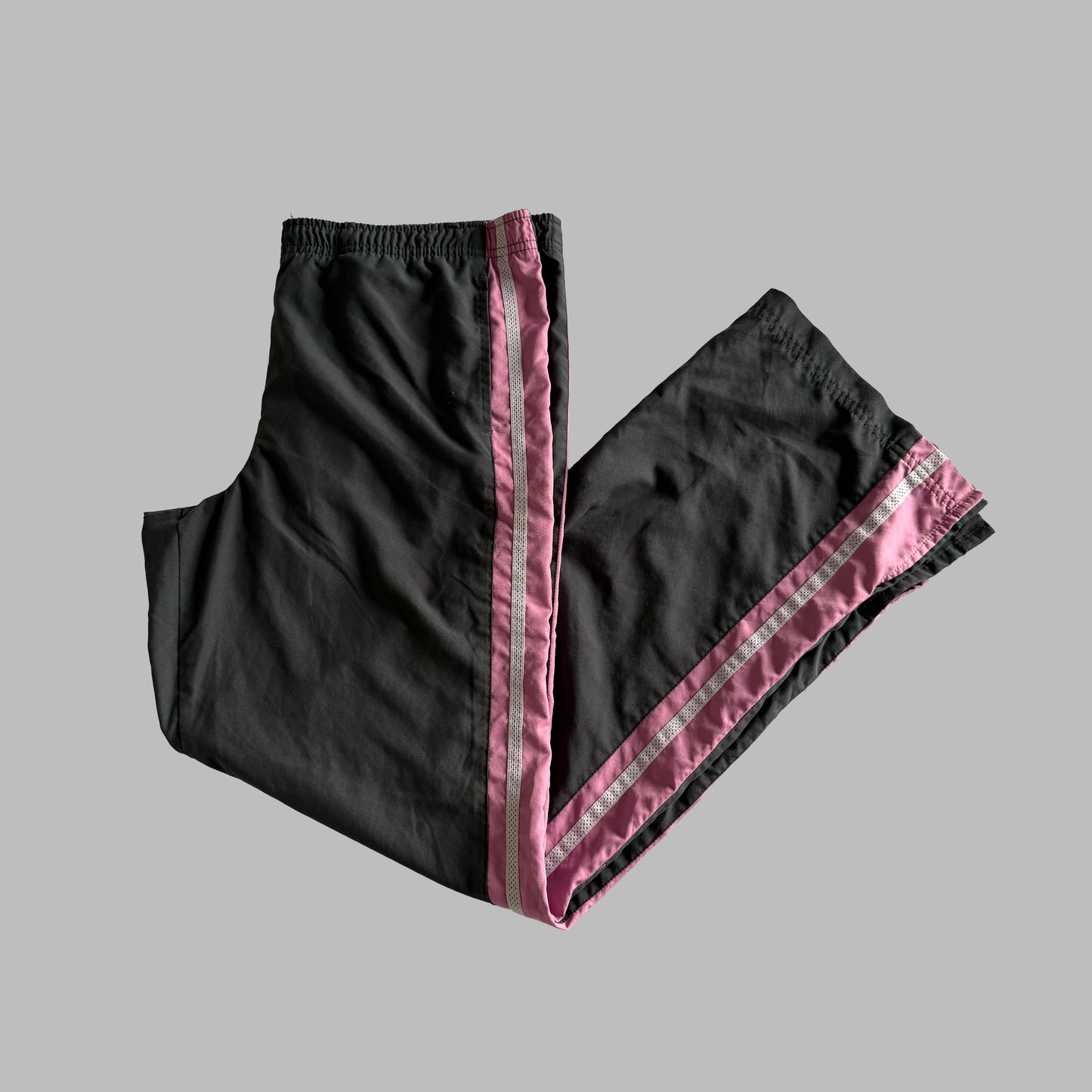 Y2K Nike Striped Relaxed Track Pants - M