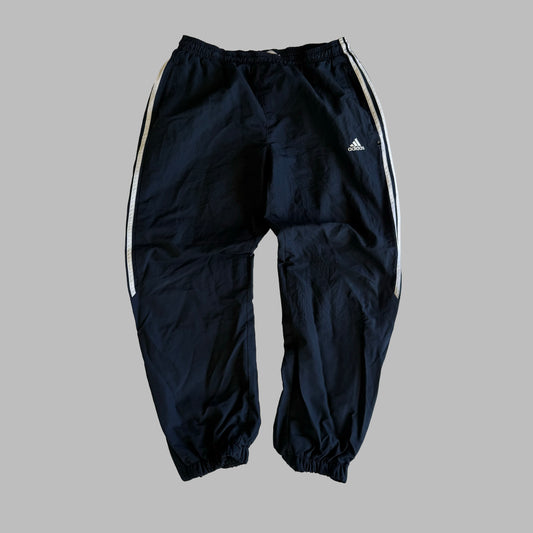 Y2K Adidas Three Stripe Parachute Track Pants - M
