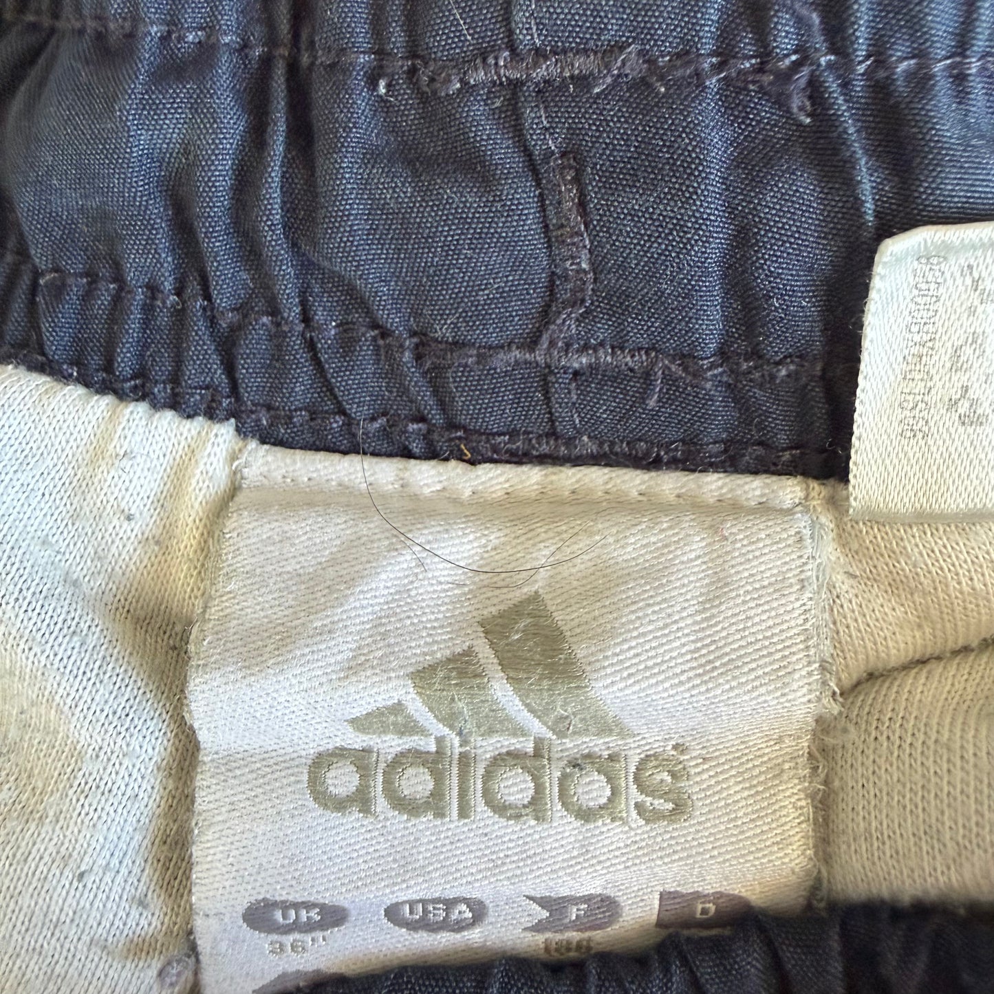 Y2K Adidas Three Stripe Parachute Track Pants - M