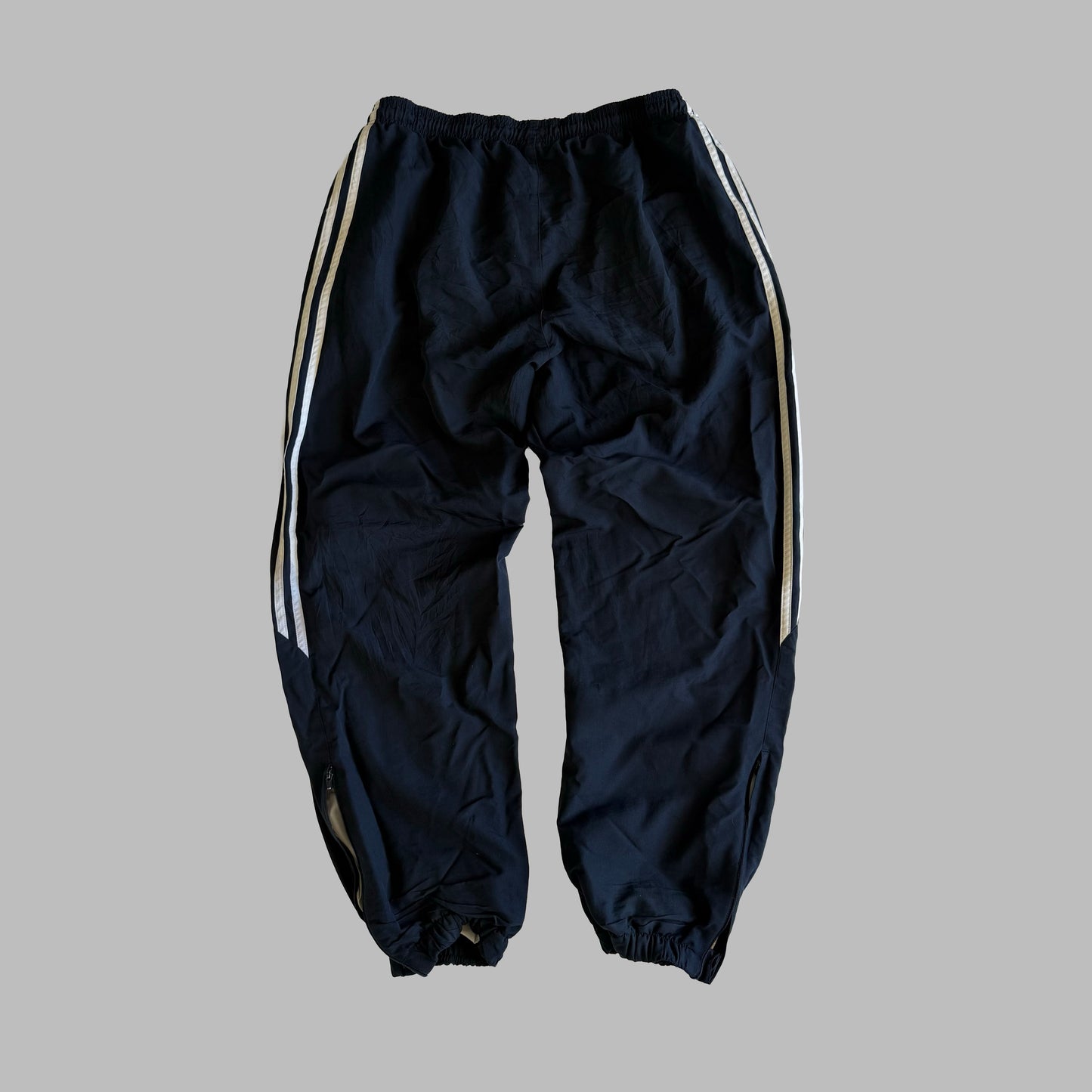 Y2K Adidas Three Stripe Parachute Track Pants - M
