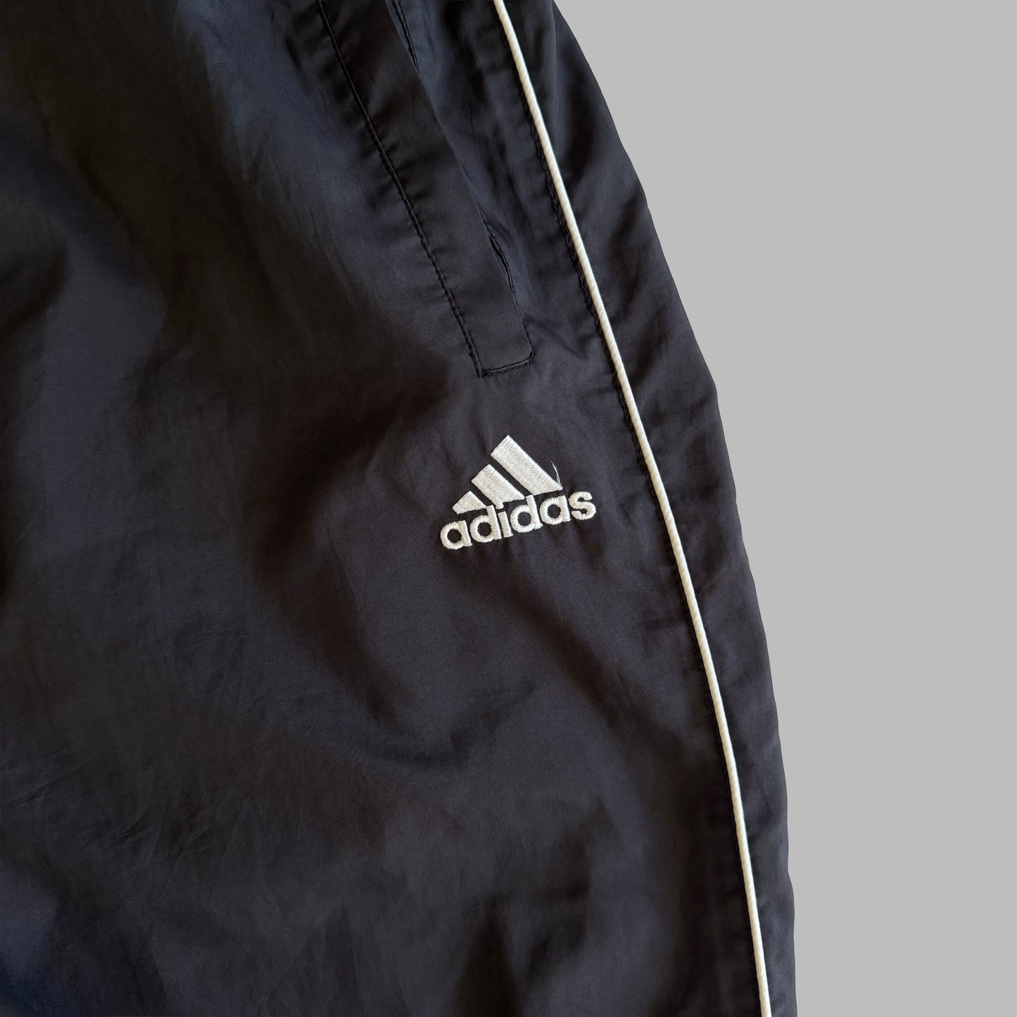 Y2K Adidas Striped Wide Leg Track Pants - L