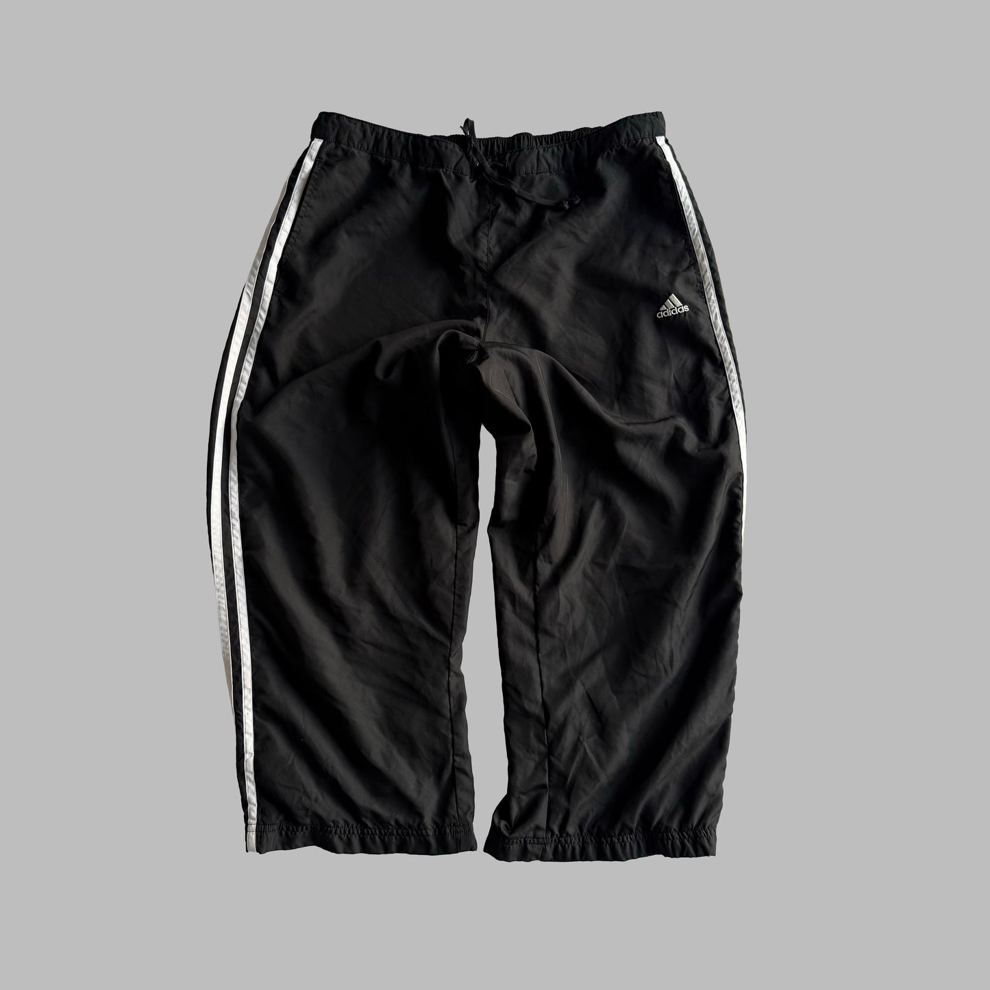 Y2K Adidas Striped Three Quarter Track Pants - M
