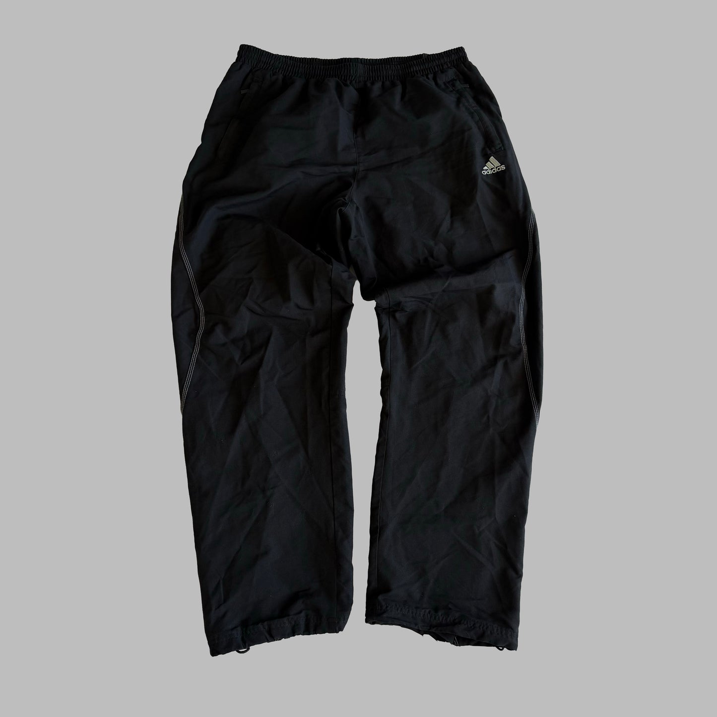 Y2K Adidas Embroidered Baggy Track Pants - L