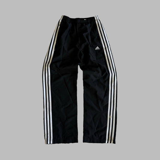 Y2K Adidas Three Stripe Wide Leg Track Pants - XXS