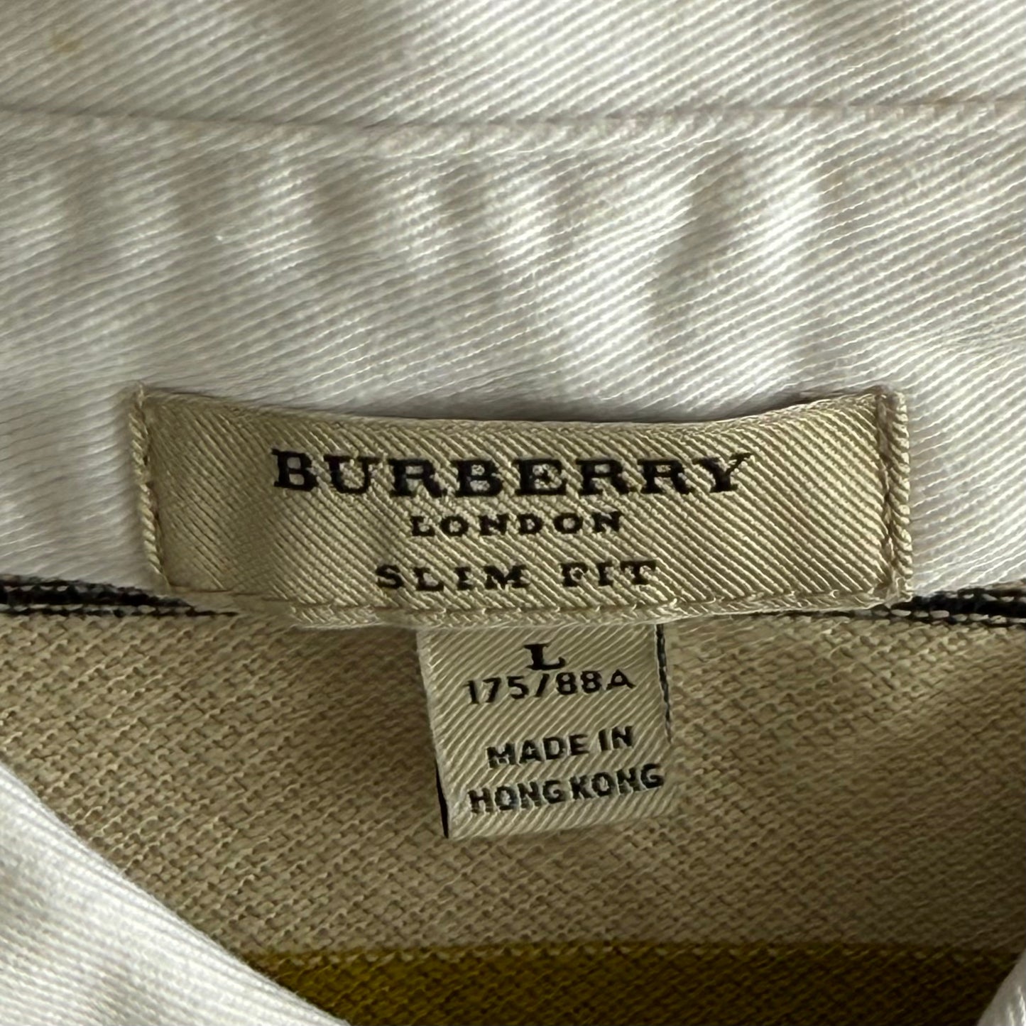 Burberry Striped Polo Shirt - Large
