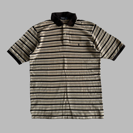 Ralph Lauren Striped Polo Shirt - Large