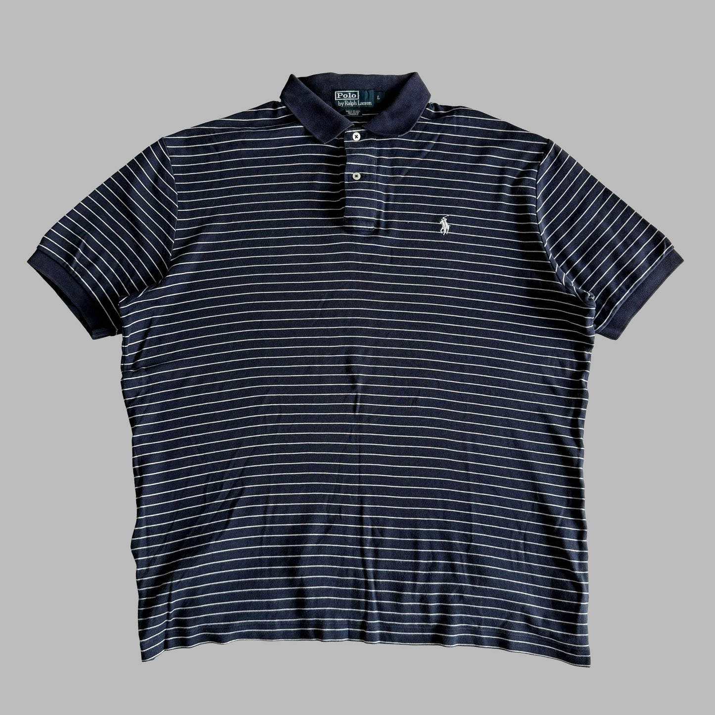 Ralph Lauren Striped Polo Shirt - Large