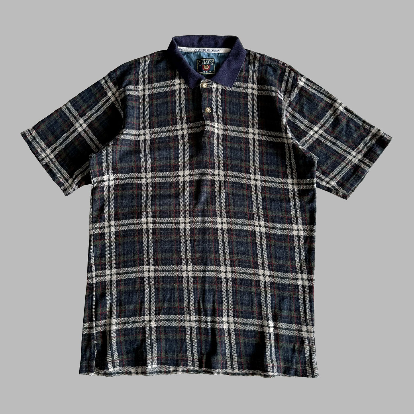 Ralph Lauren Chaps Tartan Polo Shirt - Large