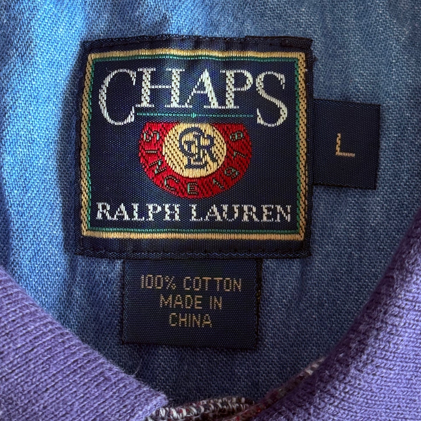 Ralph Lauren Chaps Tartan Polo Shirt - Large
