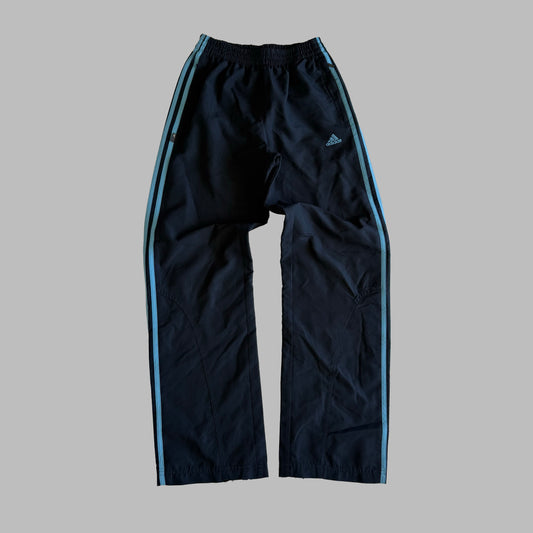 Y2K Adidas Three Stripe Wide Leg Track Pants - S