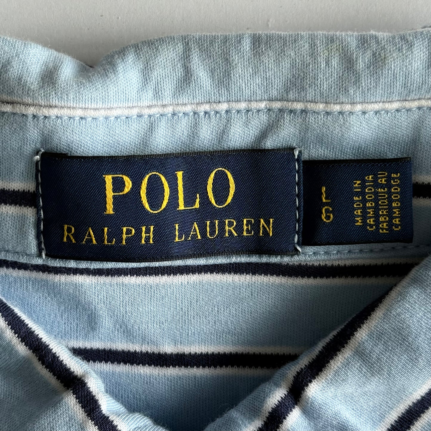 Ralph Lauren Striped Polo Shirt - Large