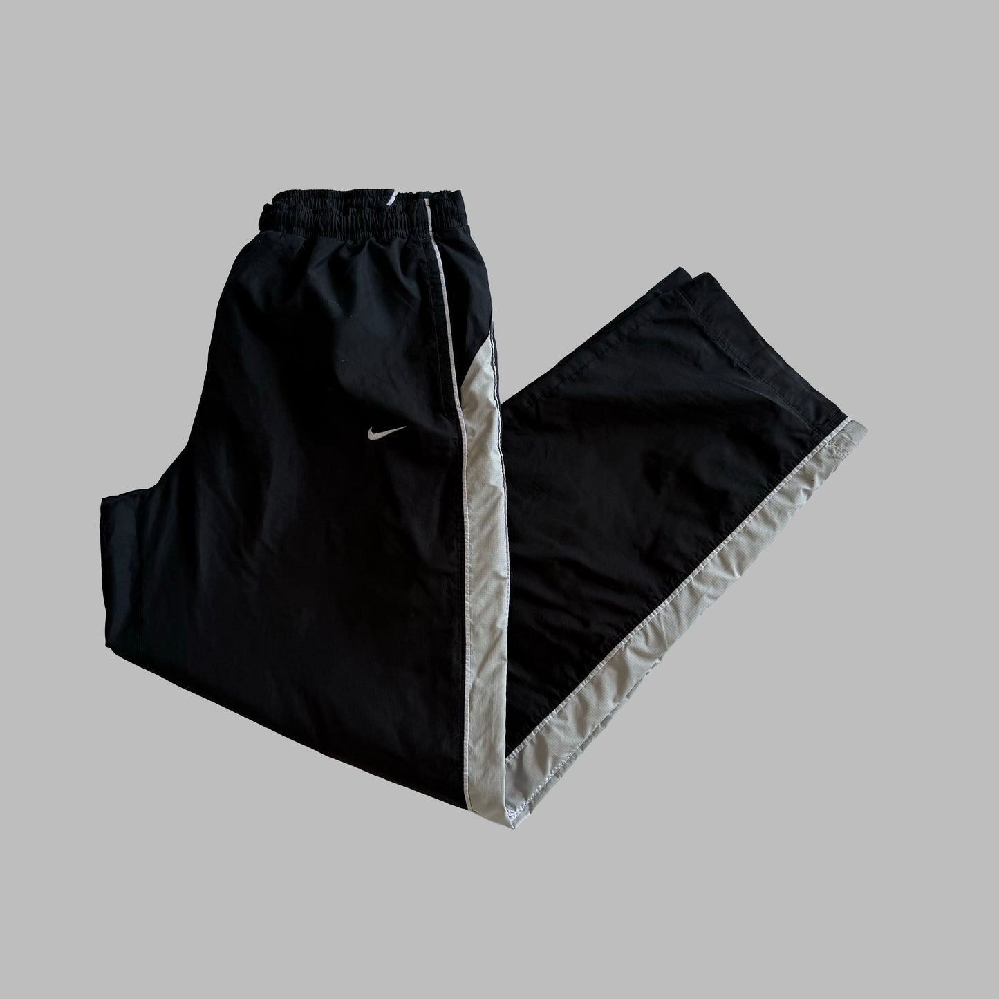 Y2K Nike Wide Leg Striped Track Pants - M