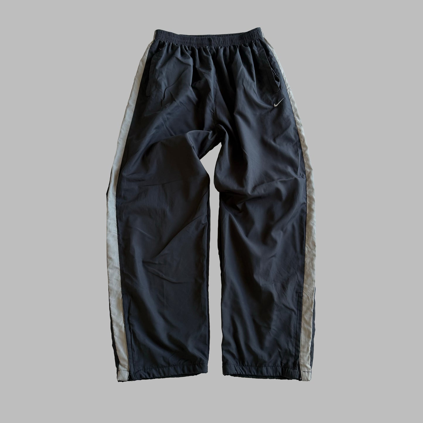 Y2K Nike Wide Leg Striped Track Pants - M