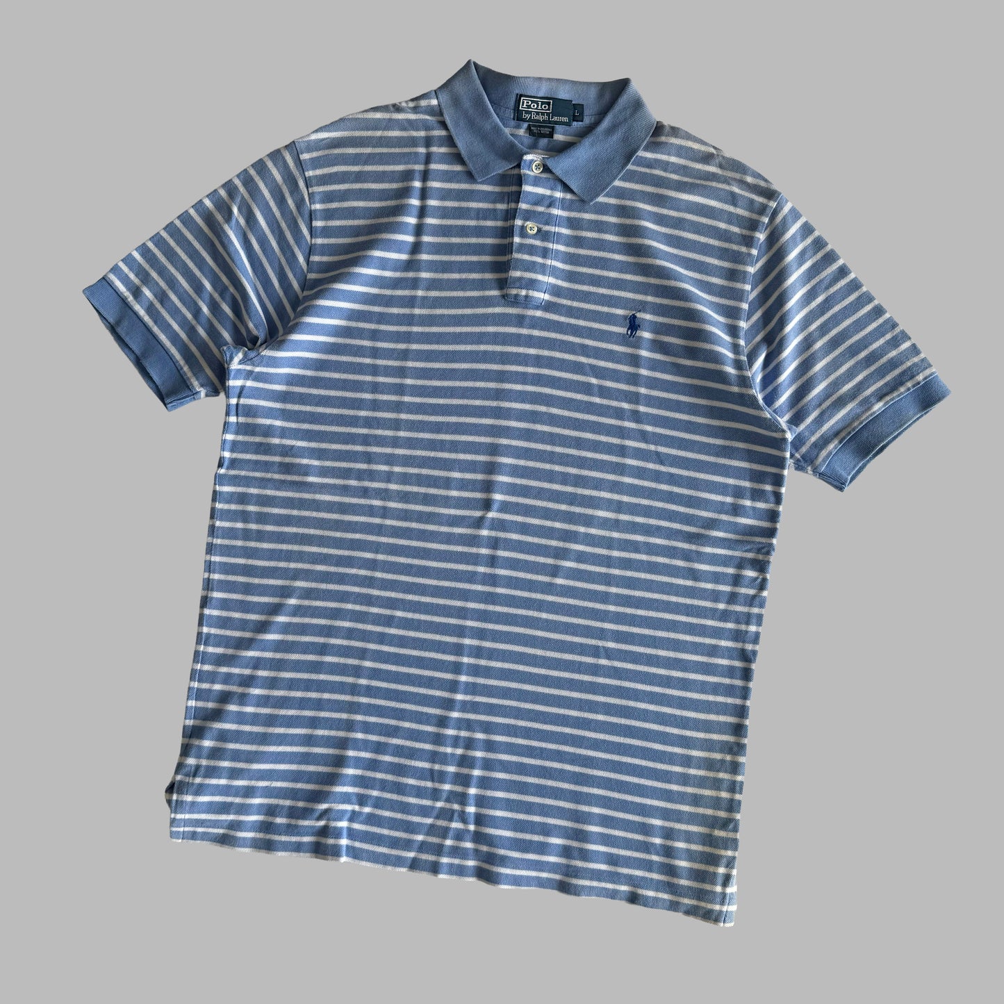 Ralph Lauren Striped Polo Shirt - Large