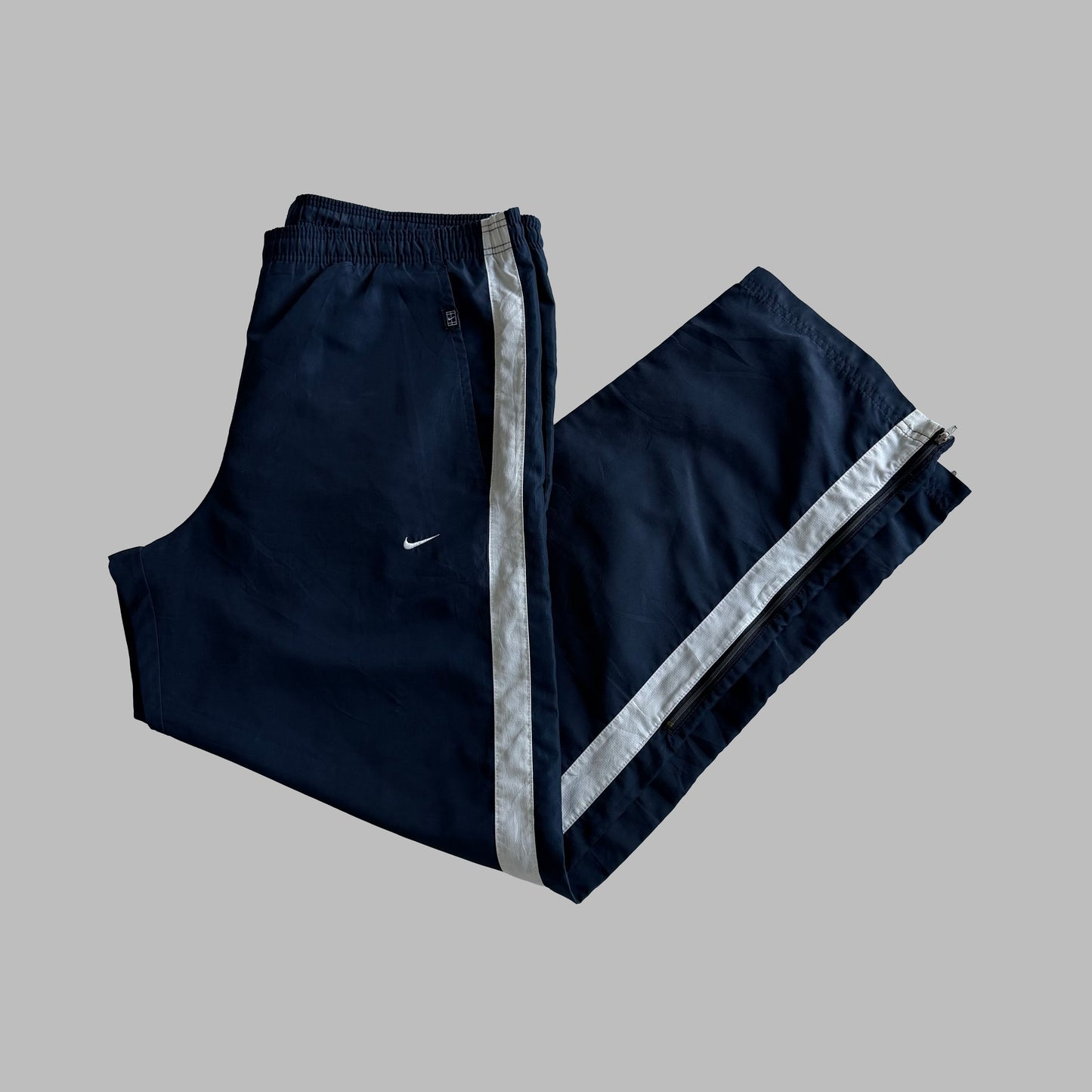 Y2K Nike Wide Leg Striped Track Pants - M
