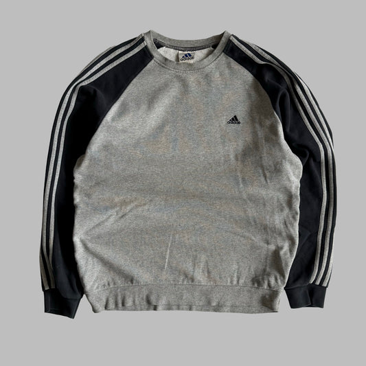 90s Adidas Three Stripe Sweatshirt - Large