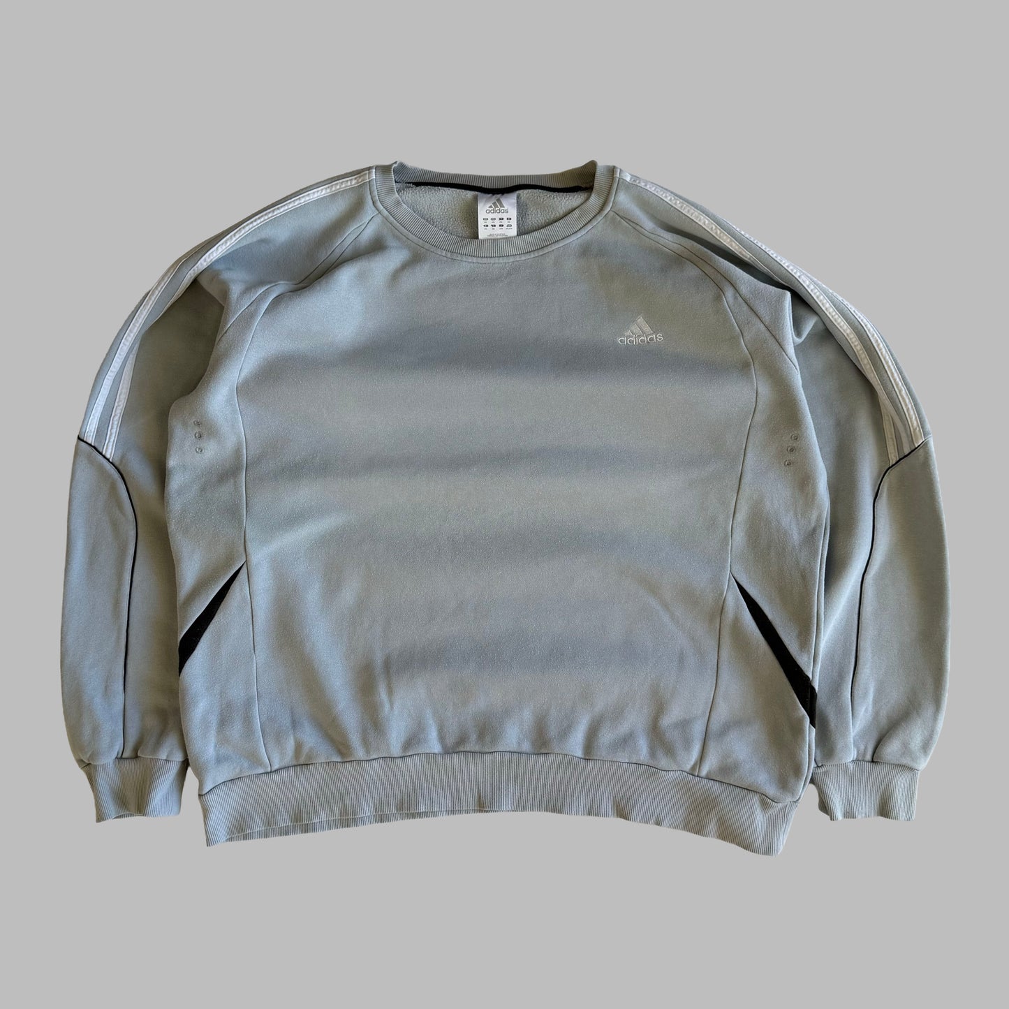 Y2K Adidas Three Stripe Classic Sweatshirt - XXL