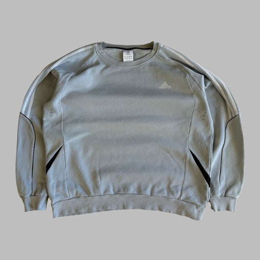 Y2K Adidas Three Stripe Classic Sweatshirt - XXL