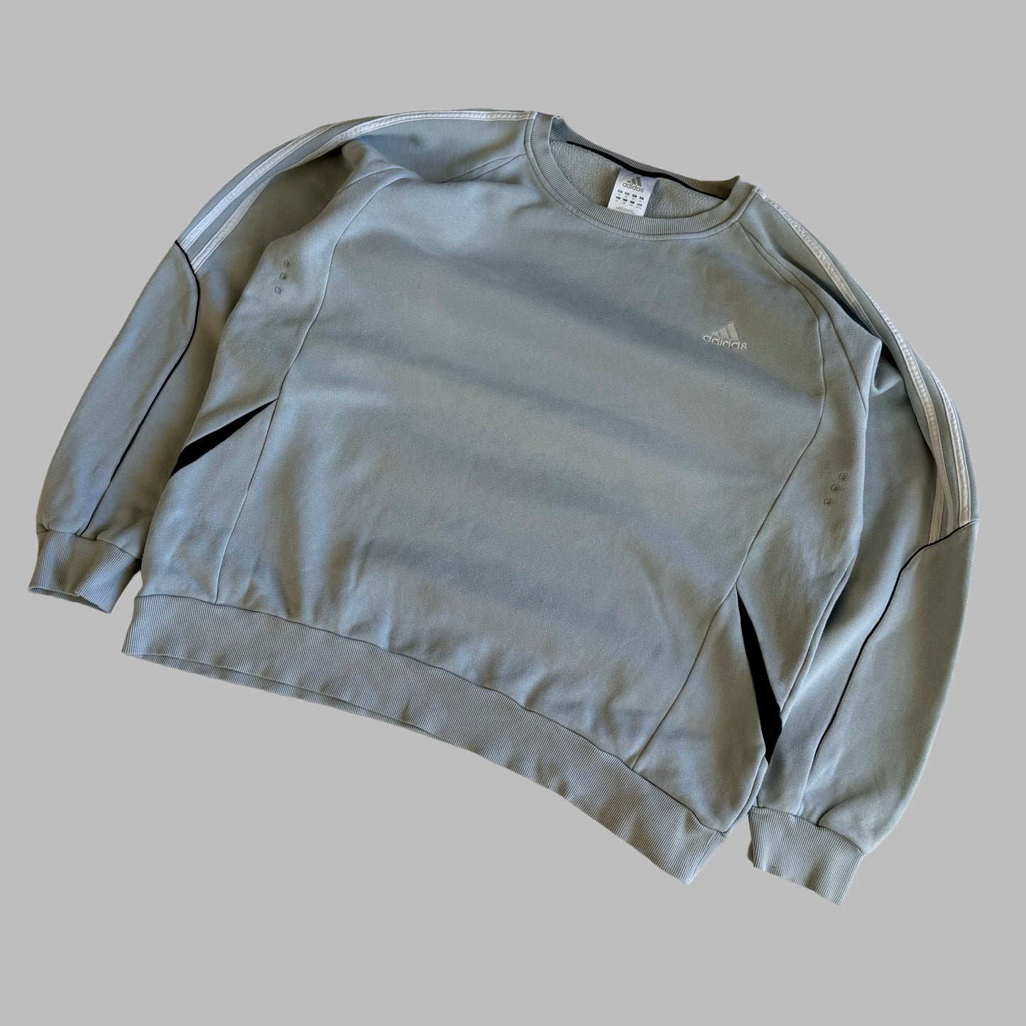 Y2K Adidas Three Stripe Classic Sweatshirt - XXL