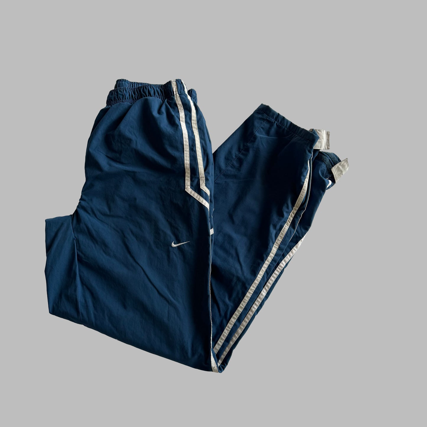 Y2K Nike Wide Leg Striped Track Pants - L