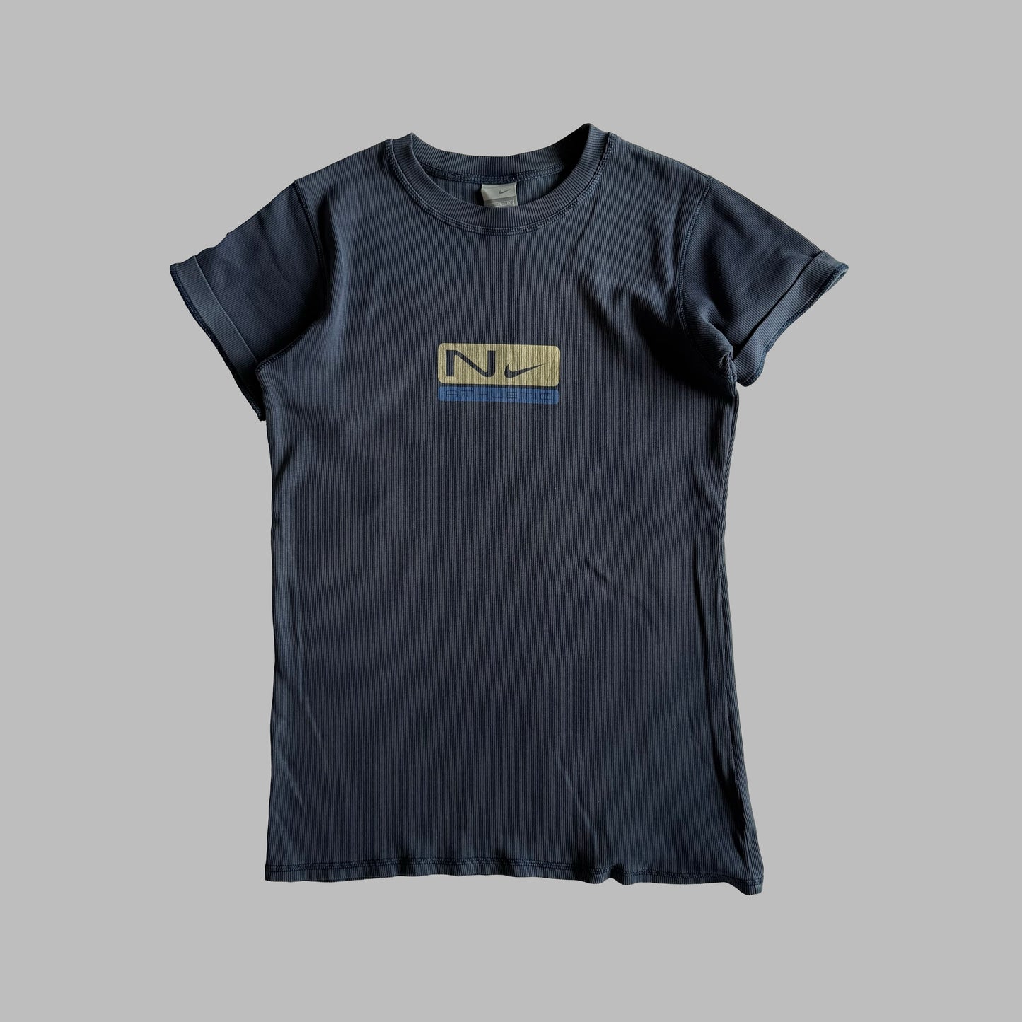 Y2K Nike Athletics Ribbed T-Shirt - XL