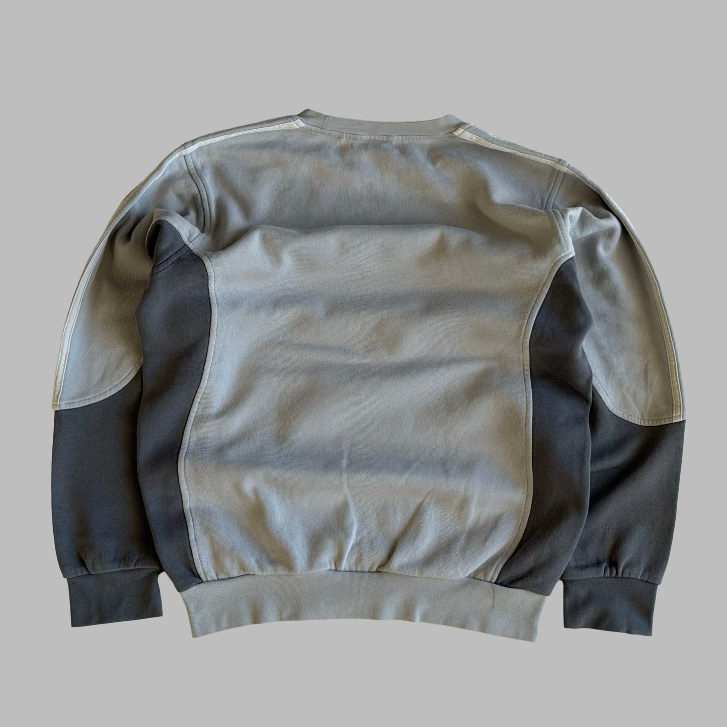 Y2K Adidas Three Stripe Panelled Sweatshirt - XS