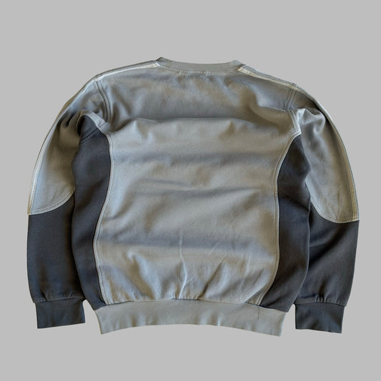 Y2K Adidas Three Stripe Panelled Sweatshirt - XS