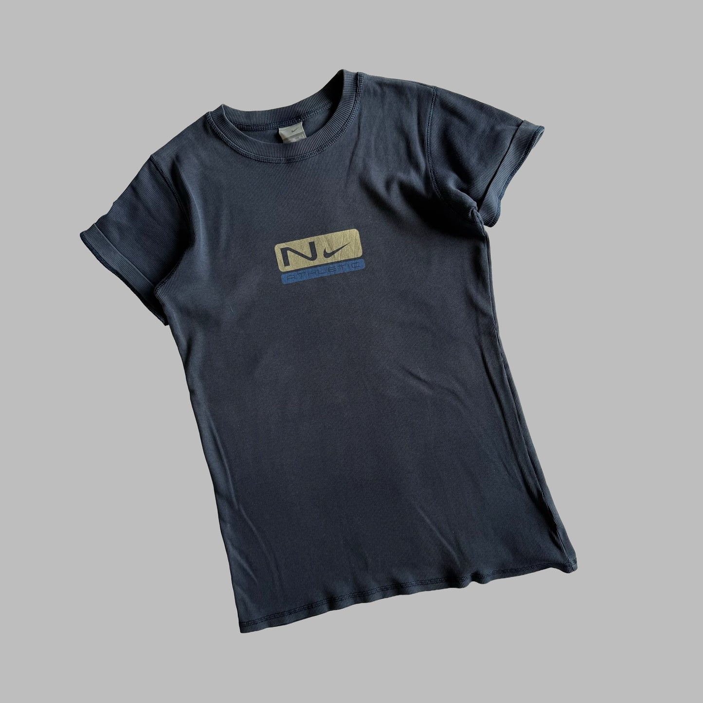 Y2K Nike Athletics Ribbed T-Shirt - XL