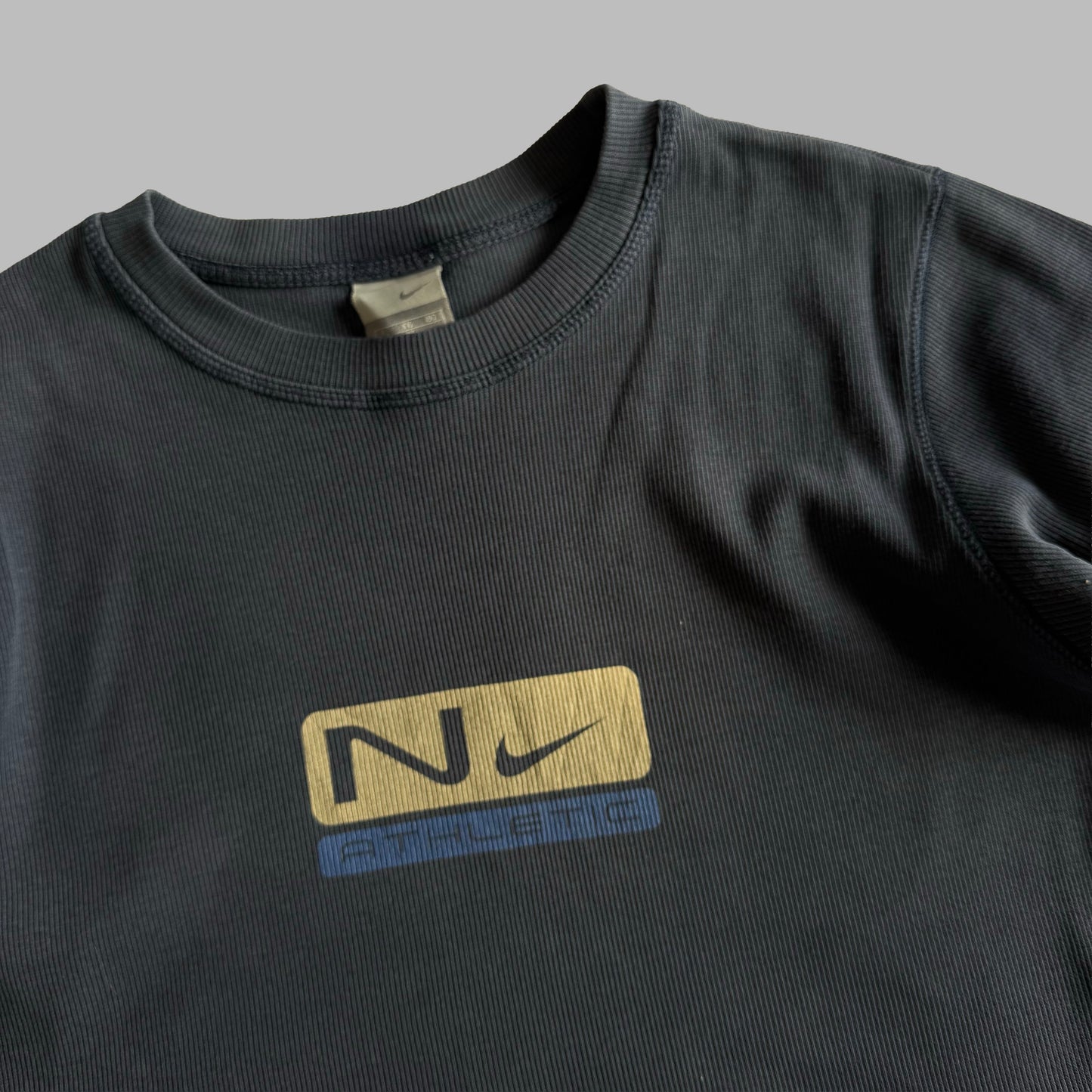 Y2K Nike Athletics Ribbed T-Shirt - XL
