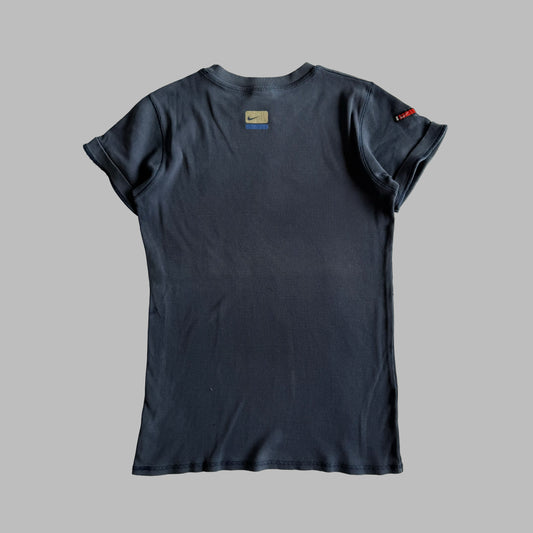 Y2K Nike Athletics Ribbed T-Shirt - XL