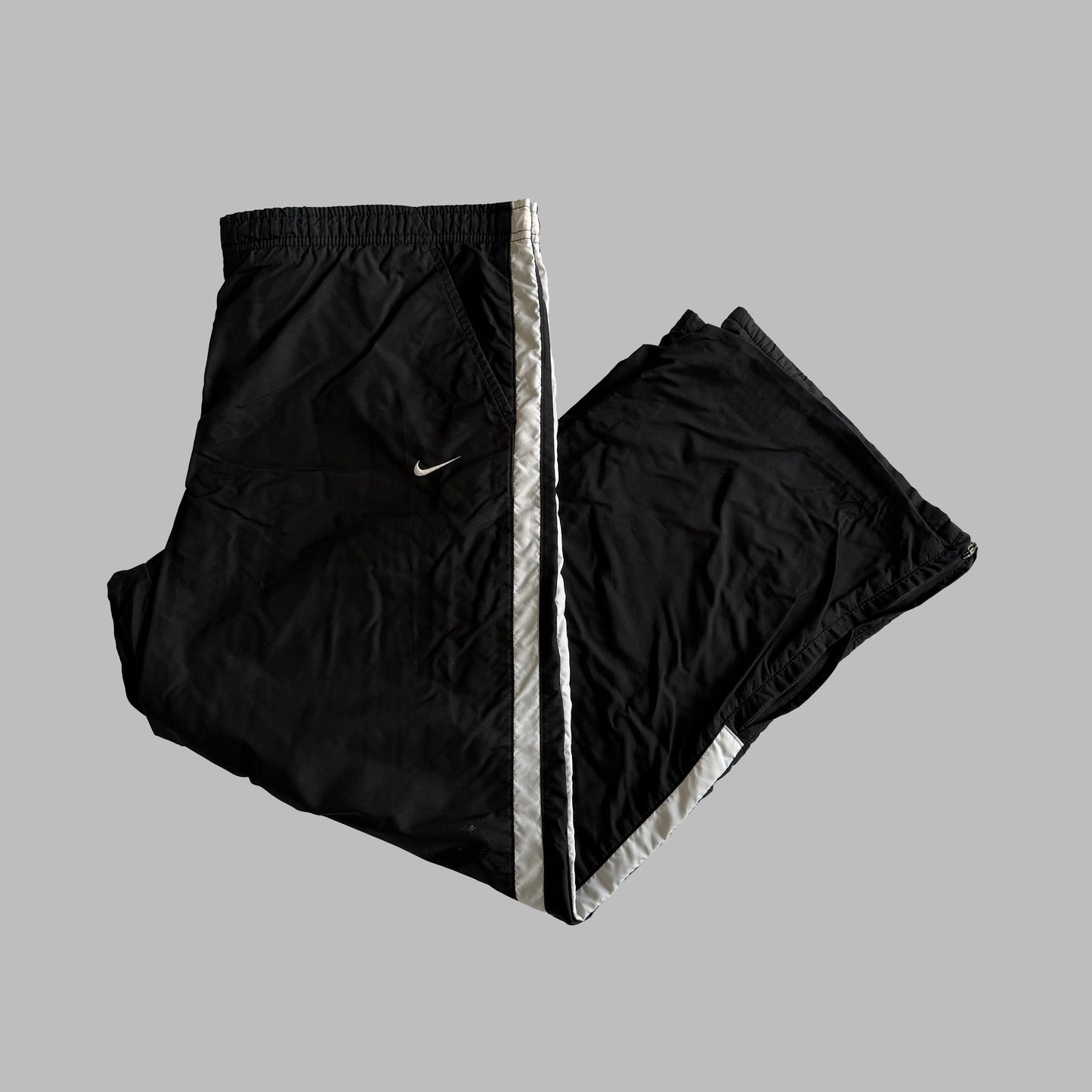 Y2K Nike Wide Leg Striped Track Pants - L
