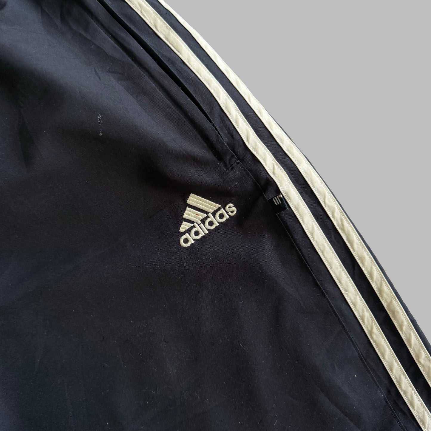 Y2K Adidas Three Stripe Baggy Track Pants - S