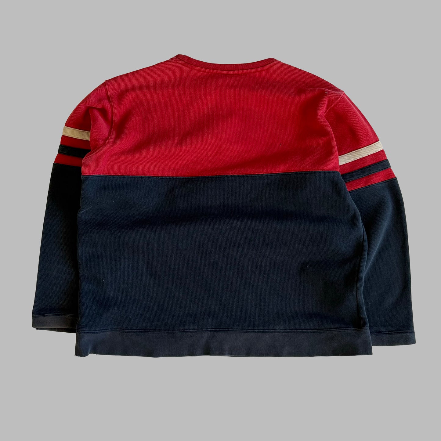 Y2K Nike Striped Heavyweight Pull Over - M