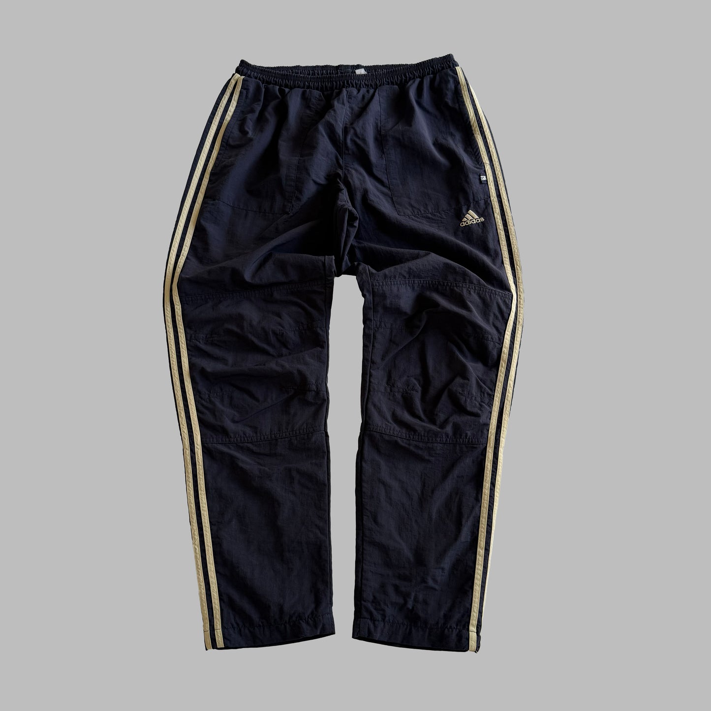 90s Adidas Three Stripe Baggy Track Pants - L