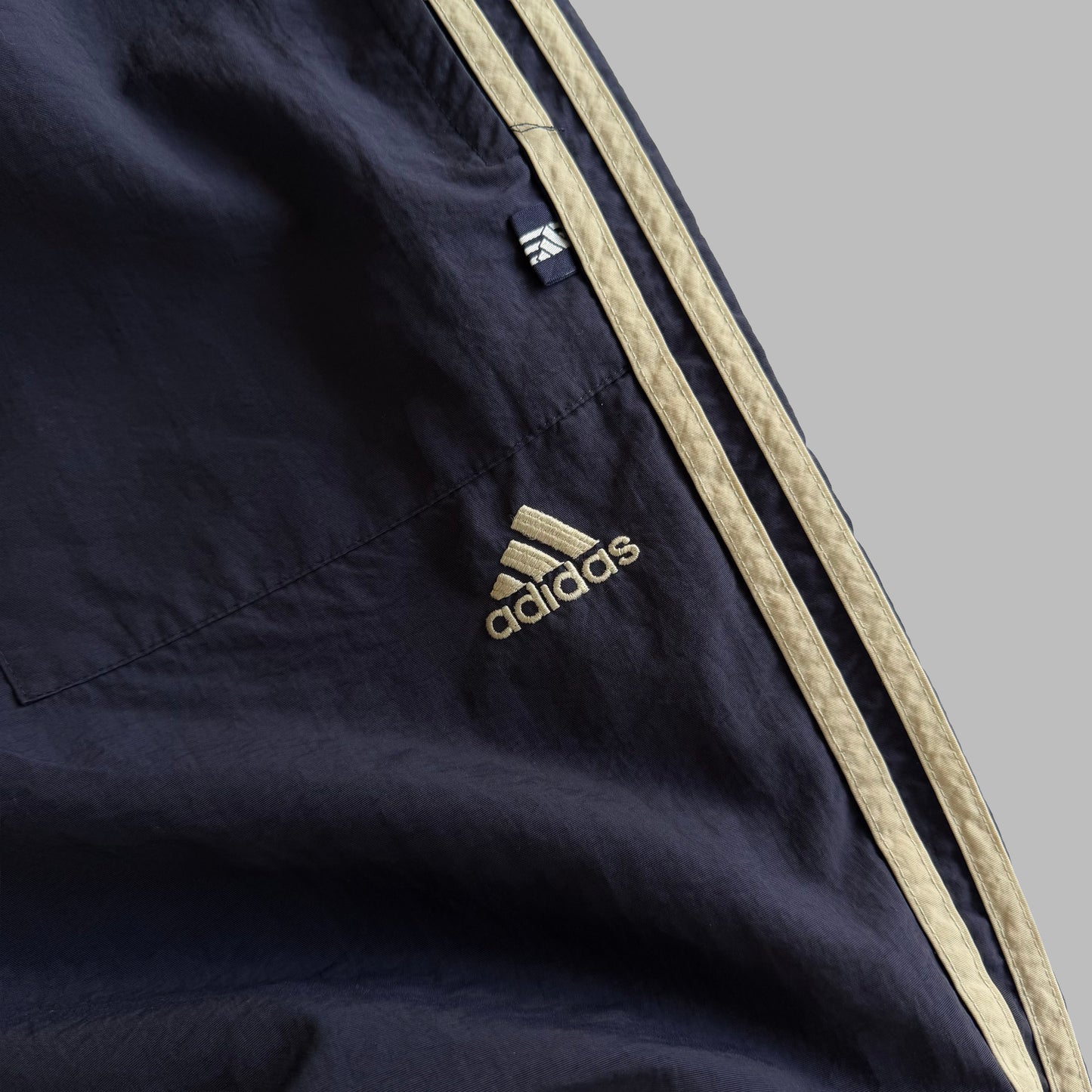 90s Adidas Three Stripe Baggy Track Pants - L