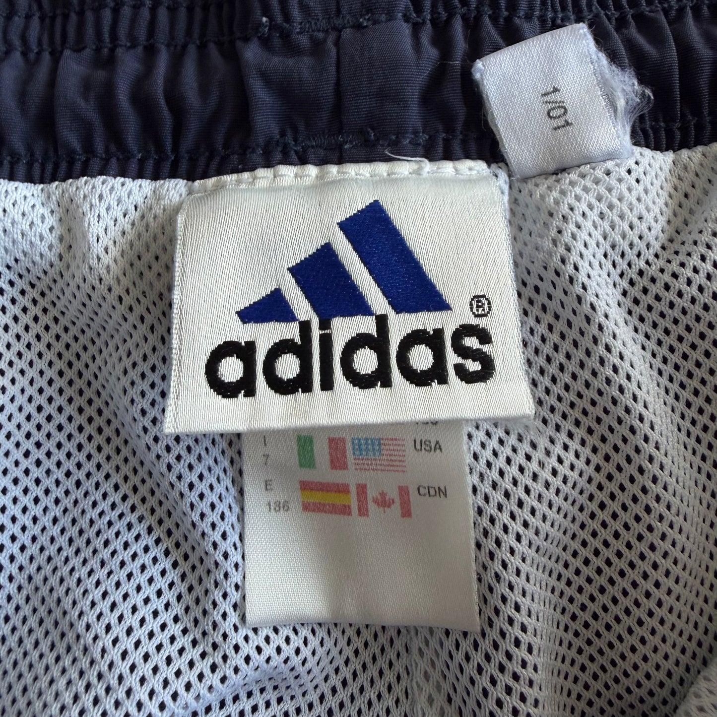 90s Adidas Three Stripe Baggy Track Pants - L