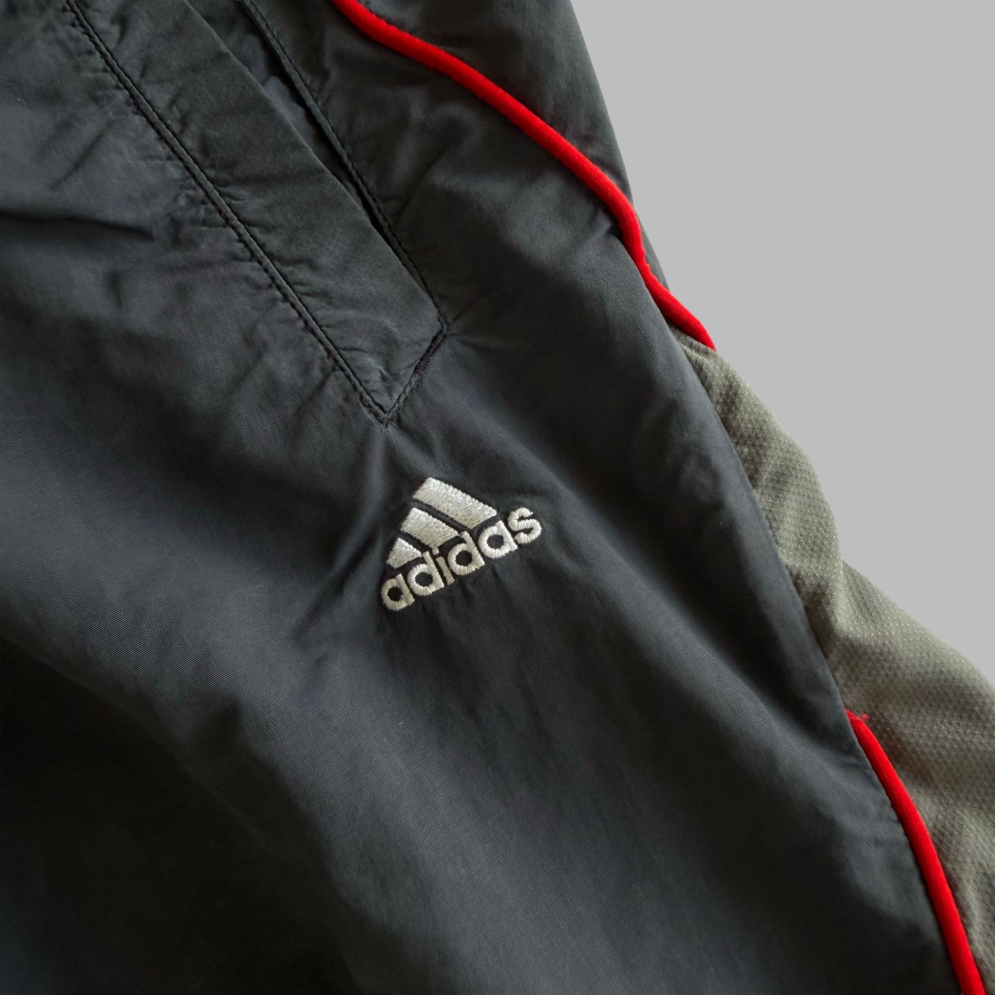 Y2K Adidas Three Stripe Baggy Track Pants - L