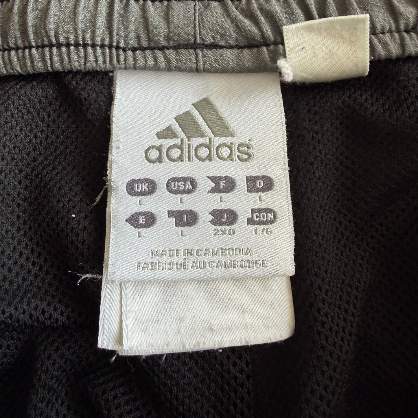Y2K Adidas Three Stripe Baggy Track Pants - L