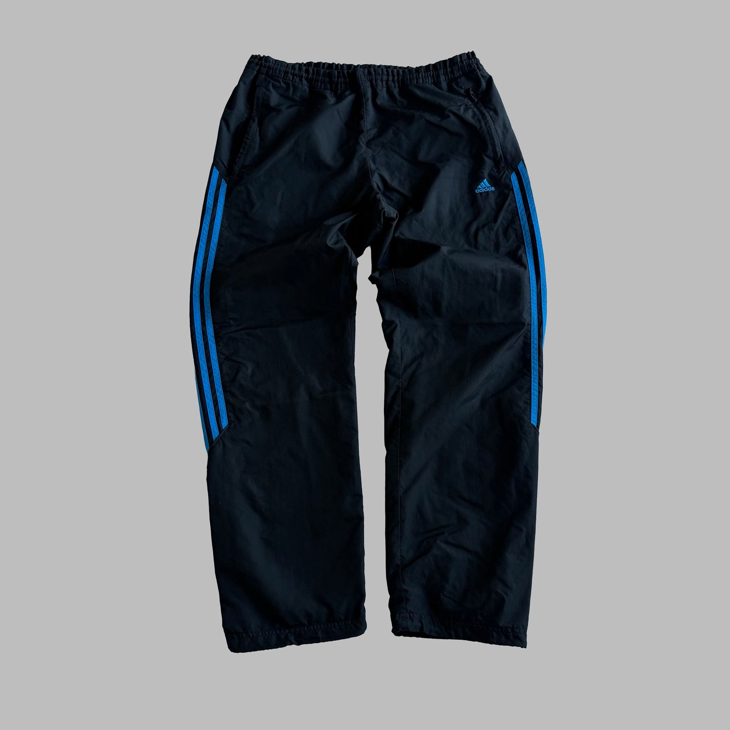 Y2K Adidas Three Stripe Baggy Track Pants - L