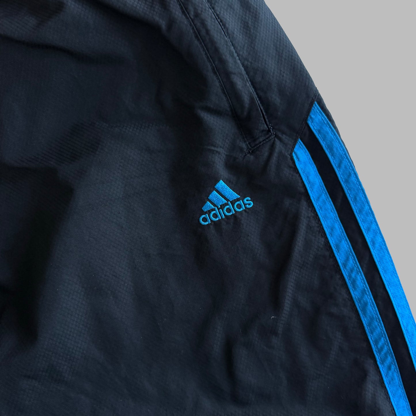 Y2K Adidas Three Stripe Baggy Track Pants - L