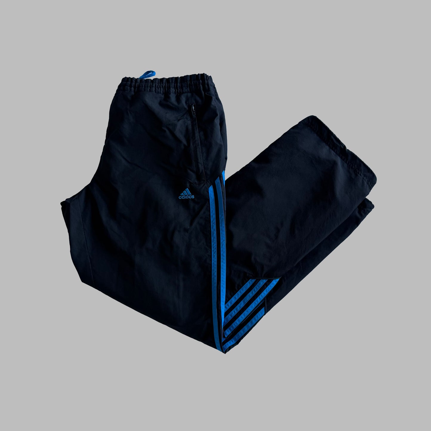 Y2K Adidas Three Stripe Baggy Track Pants - L